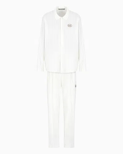 Ea7 Golf Pro Ventus7 Technical-fabric Shirt And Trousers Set In White