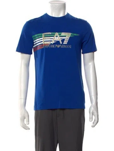 Pre-owned Ea7 Graphic Print Crew Neck T-shirt In Blue