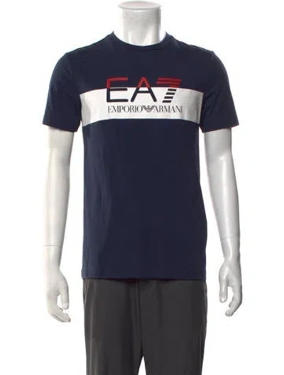 Pre-owned Ea7 Graphic Print Crew Neck T-shirt In Blue