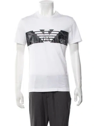 Pre-owned Ea7 Graphic Print Crew Neck T-shirt In White
