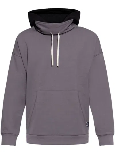 Ea7 Graphic-print Hoodie In Grey
