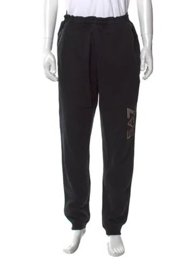 Pre-owned Ea7 Graphic Print Joggers In Black