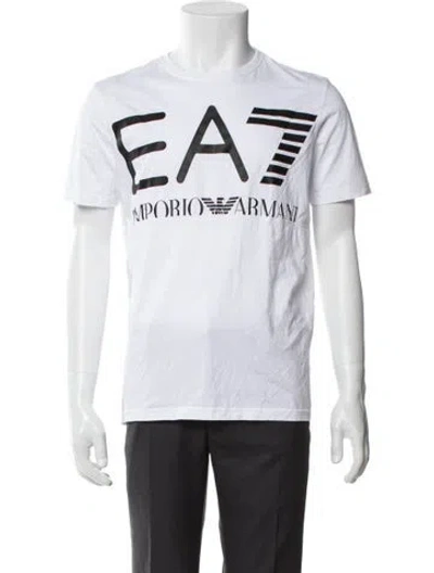 Pre-owned Ea7 Graphic Print Short Sleeve Shirt In White