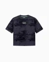 Ea7 Graphic Series Boy Cotton-blend T-shirt With Print In Multi