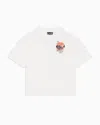 Ea7 Kids' Graphic Series Boy Cotton Jersey T-shirt With Print In White