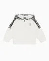 Ea7 Graphic Series Boy Zip-up Sweatshirt With Hood In White