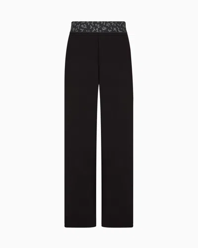 Ea7 Graphic Series Cotton-blend Wide Trousers