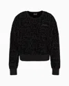 Ea7 Graphic Series Crew-neck Sweatshirt In Stretch Modal And Organic Cotton In Black
