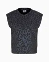 Ea7 Graphic Series Stretch-cotton Crew-neck Top In Black