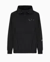 Ea7 Graphic Series Stretch Technical Fabric Hooded Jacket In Black