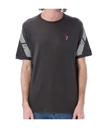 Ea7 Graphic Sleeve T-shirt In Black