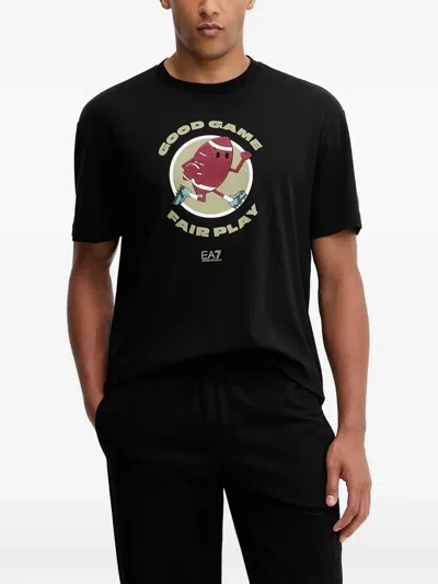 Ea7 Graphic T-shirt In Black