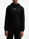 Ea7 Cotton Pullover Hooded Sweatshirt From Core Identity In Black