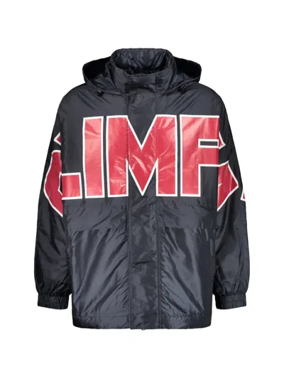 Ea7 Graphic-print Hooded Windbreaker Jacket In Blue