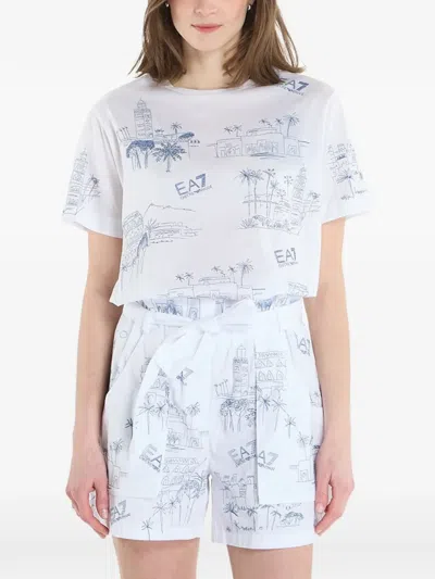 Ea7 Graphic-print Logo-print T-shirt In Multi