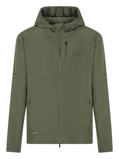 EA7 GREEN LOGO HOODIE