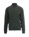 Ea7 Green Solid Mock Collar Sweatshirt In Green