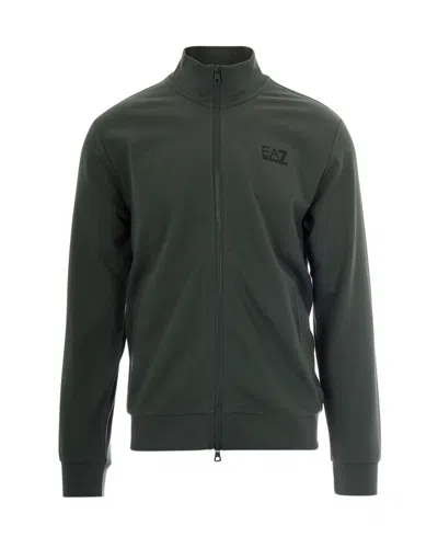 EA7 MEN GREEN SOLID MOCK COLLAR SWEATSHIRT, XXL LUXURY SWEATSHIRTS & HOODIES FOR MEN DARVEYS