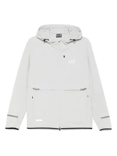 EA7 GREY LOGO PRINT JACKET