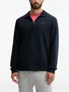 Ea7 Half-zip Logo Sweater In Blue