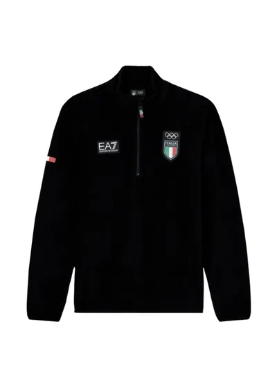 Ea7 Half-zip Sweatshirt In Black