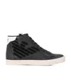 Ea7 Logo Strapped Casual Sneakers In Black