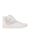 Ea7 Logo Strapped Casual Sneakers In White