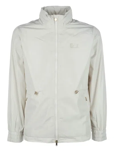 Ea7 High-neck Bomber Jacket In Gray