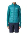 Ea7 High-necked Quilted Down Jacket In Blue
