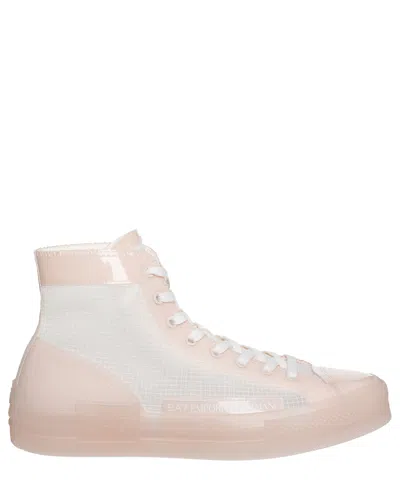 Ea7 High-top Trainers In Whisper Pink - White