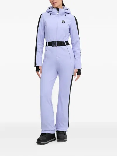 Ea7 Hooded Belted Ski Suit In Purple