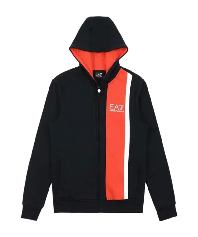 Ea7 Hooded Casual Jacket In Black