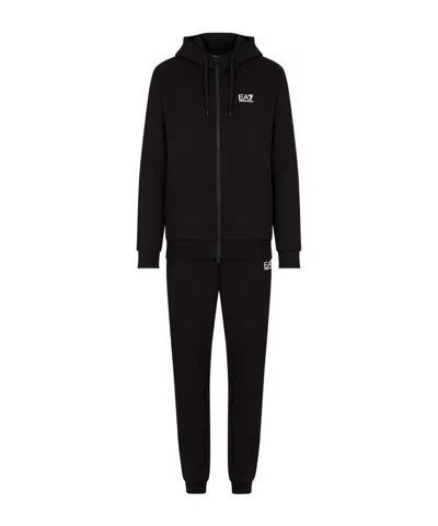 Ea7 Hooded Casual Sports Suit In Black