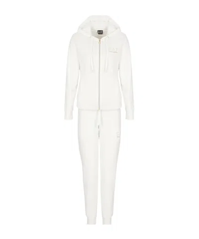 Ea7 Hooded Casual Wear Suit In White