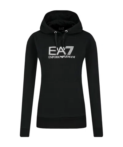 Ea7 Hooded Logo Sweater In Black