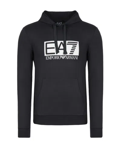 Ea7 Hooded Logo Sweater In Black