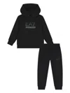 Ea7 Hooded Logo Tracksuit Set In Black