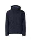 Ea7 Hooded Logo-patch Jacket In Blue