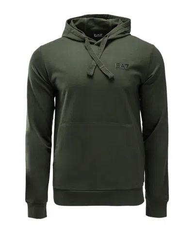 Ea7 Hooded Long-sleeved Sweater In Black