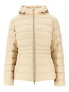 Ea7 Quilted Nylon Downjacket With Logo In Neutral