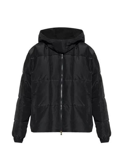 Ea7 Hooded Padded Coat In Black