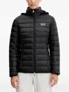 Ea7 Hooded Padded Jacket In Black