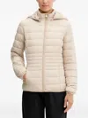 Ea7 Hooded Padded Jacket In Neutral
