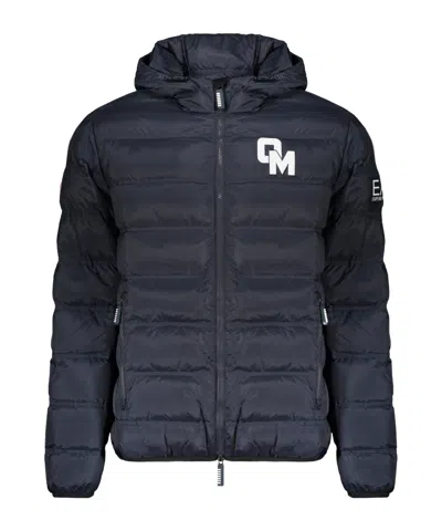 Ea7 Hooded Padded Jacket In Blue