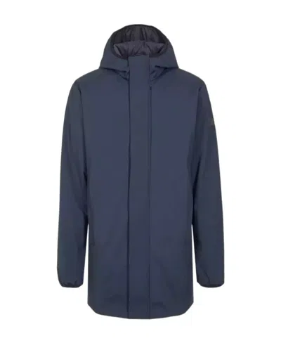 Ea7 Hooded Parker Coat In Blue