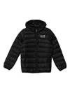 Ea7 Hooded Puffer Jacket In Black