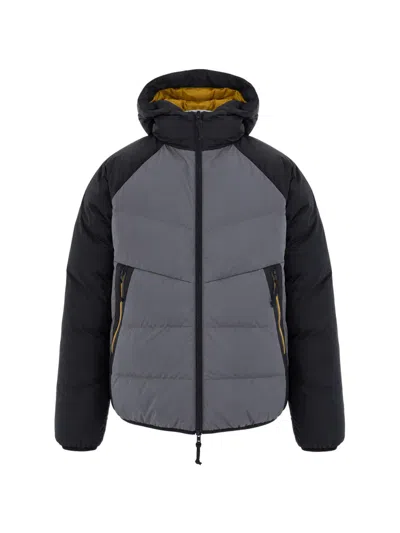 Ea7 Hooded Quilted Jacket In Gray