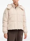 Ea7 Hooded Quilted Jacket In Neutral