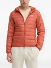 Ea7 Hooded Quilted Jacket In Red
