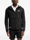 Ea7 Hooded Reflective-detail Jacket In Black